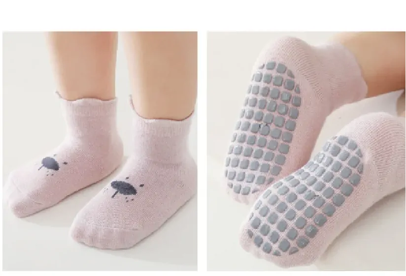 Protiskluzové ponožky - RŮŽOVÉ - (6-12m) S