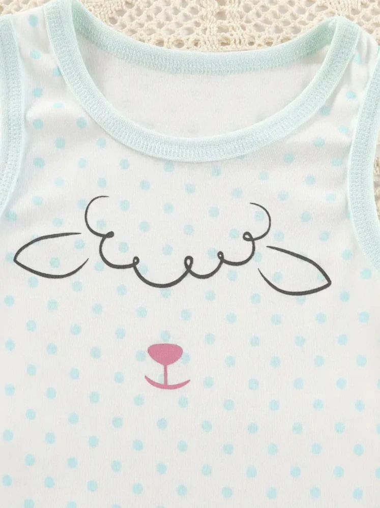 Dětské body bez rukávů (tílko) – 100% bavlna - RŮŽOVÉ S KRÁLÍČKY - (18-24 m)