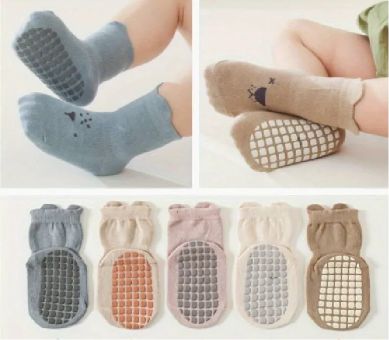 Protiskluzové ponožky - RŮŽOVÉ - (6-12m) S