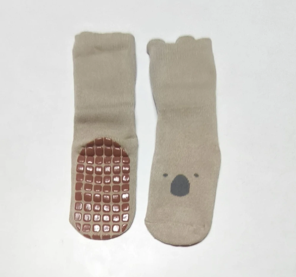 Teplé protiskluzové ponožky - KOALA - SVĚTLE HNĚDÉ - ZIMNÍ (12-36m) M
